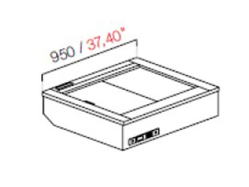 DROP IN PRALINE WITHOUT GLASS AND WITHOUT PANEL MOD. 950 DIM. W95XD82,2XH32,55 cm