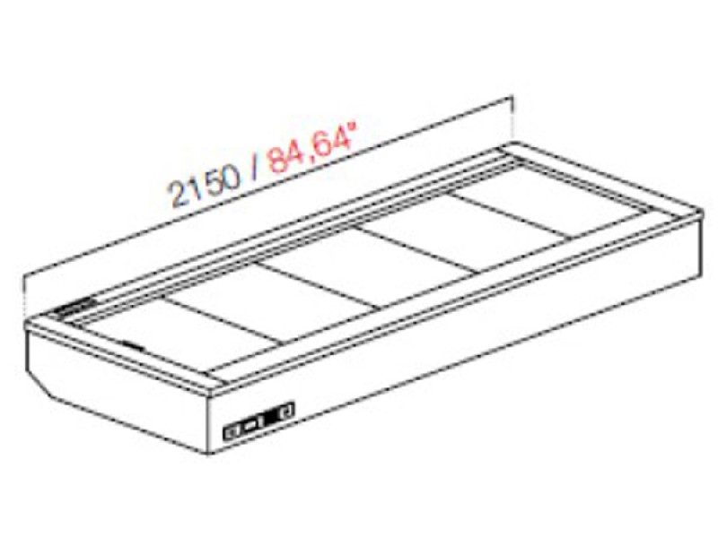 DROP IN PRALINE WITHOUT GLASS AND WITHOUT PANEL MOD. 2550 DIM. W255XD82,2XH32,55 cm