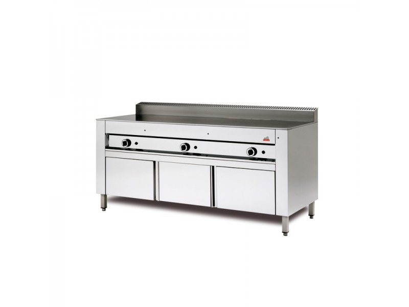 GAS PIADA COOKER WITH ON COMPARTMENT WITH DOORS 12 PIADINE STAINLESS STEEL