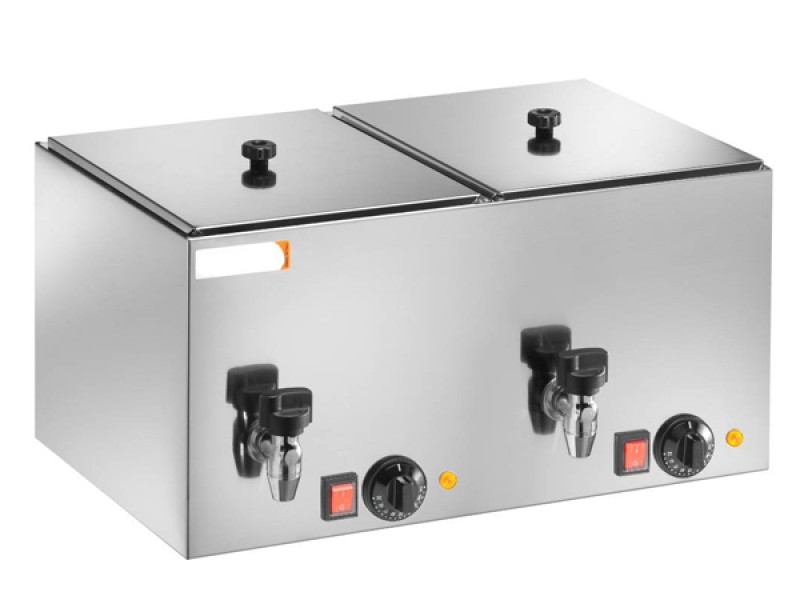 HEATING COOKER WURSTEL 2 TANK WITH DRAIN TAP