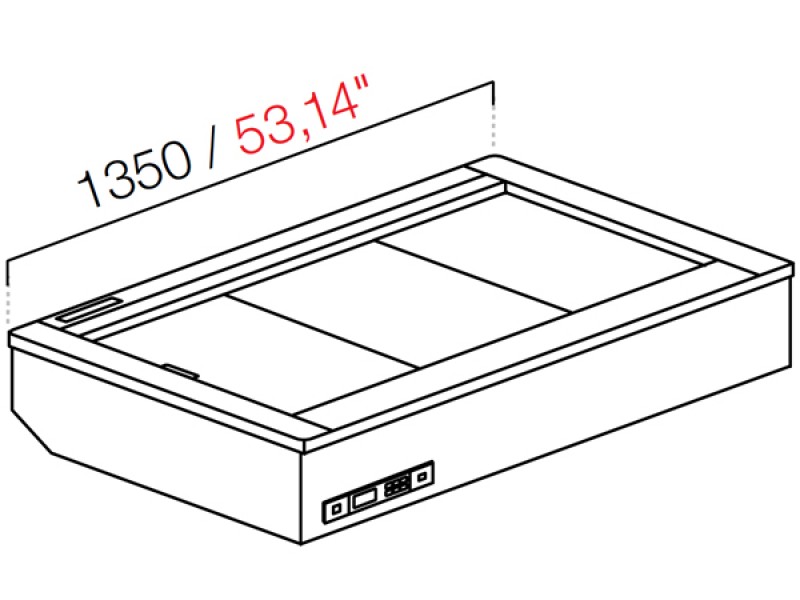DROP IN RECESSED COOLING FAN WITHOUT GLASS AND WITHOUT PANEL MOD. L1350 DIM. W135XD82.2XH54.5 REMOTE ENGINE