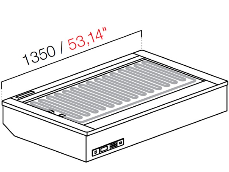 DROP IN RECESSED FAN COOL / DRY HEAT WITHOUT GLASS AND WITHOUT PANEL MOD. L1350 DIM. W135XD82.2XH54.5