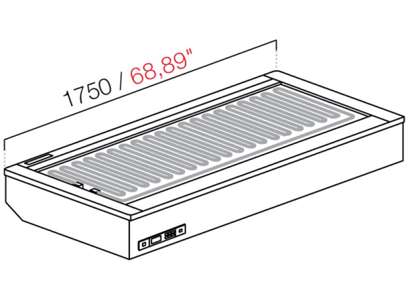 DROP IN RECESSED FAN COOL / DRY HEAT WITHOUT GLASS AND WITHOUT PANEL MOD. L175 DIM. W175XD82.2XH54.5