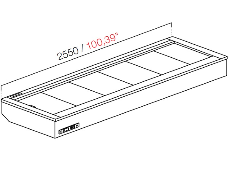 DROP IN RECESSED COOLING FAN WITHOUT GLASS AND WITHOUT PANEL MOD. L2550 DIM. W255XD82.2XH54.5 REMOTE ENGINE