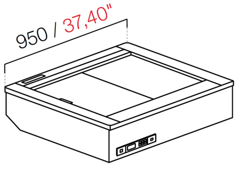 DROP IN RECESSED COOLING FAN WITHOUT GLASS AND WITHOUT PANEL MOD. L950 DIM. W95XD82,2XH54.5