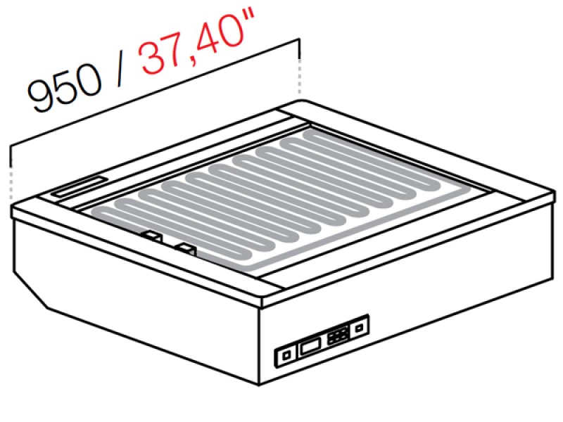 DROP IN RECESSED FAN COOL / DRY HEAT WITHOUT GLASS AND WITHOUT PANEL MOD. L950 DIM. W95XD82.2XH54.5
