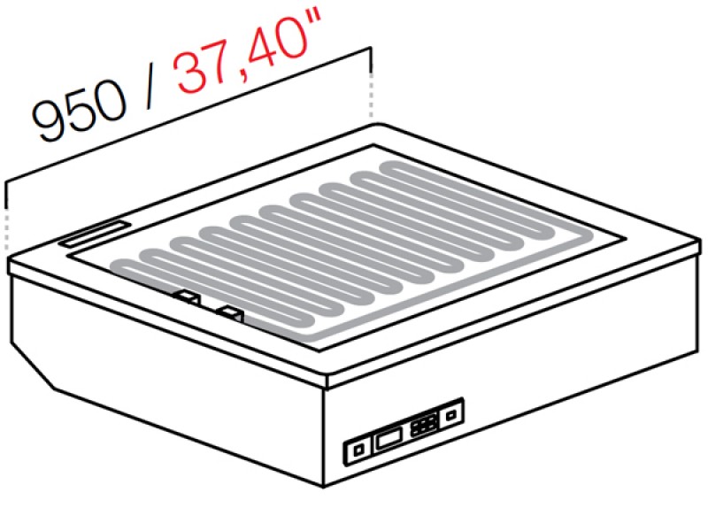 DROP IN DRY HEAT WITHOUT GLASS AND WITHOUT PANEL MOD.950 MIS.W95XD82.2XH54.5 REMOTE ENGINE
