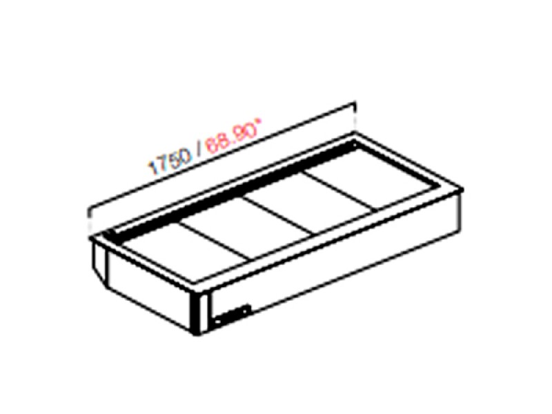 DROP IN PRALINE WITHOUT GLASS AND WITHOUT PANEL MOD. 1750 DIM. W175XD82,2XH32,55 cm REMOTE ENGINE