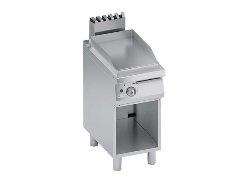 GAS FRY TOP SMOOTH PLATE WITH OPEN COMPARTMENT SERIES 70 SOLUTION