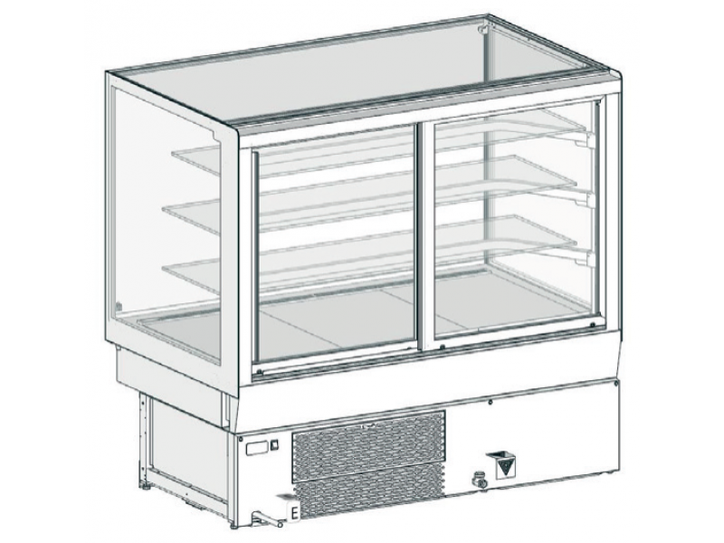 VETRINA MOD LILIUM NEUTRA VAD H 1350 L 1430 3 MENSOLE REFRIGERATE SENZA PANNELLATURA UC