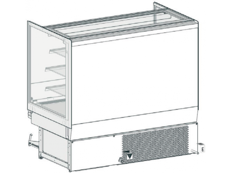 VETRINA MOD LILIUM GRAB&GO VAD H 1350 L 960 3 MENSOLE REFRIGERATE SENZA PANNELLATURA UC