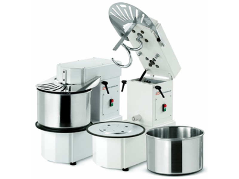 SPIRAL KNEADER ADJUSTABLE HEAD AND EXTRACTABLE TANK 25 KG 2 SPEEDS