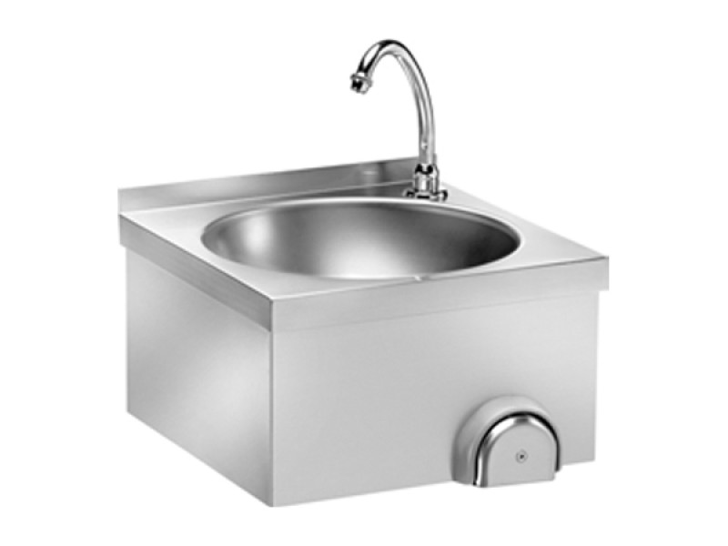WALL HAND WASHER WITH KNEE COMMAND WITHOUT SPLASH GUARD RAISED