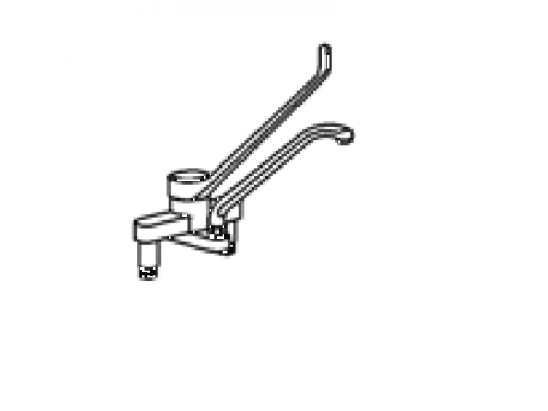 WALL-MOUNTED DOUBLE HOLE MIXER WITH BARREL LEVER MM.300 mod. RL.4