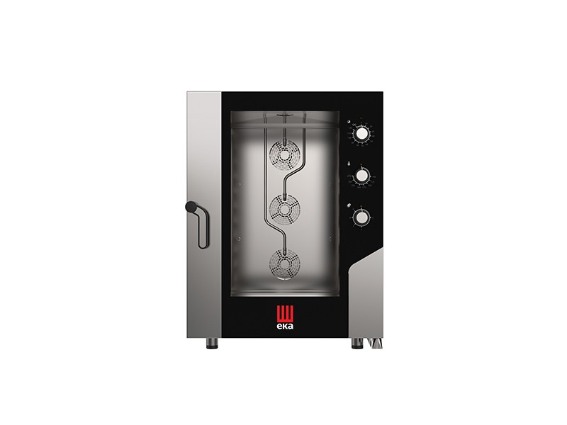FORNO ELETTRICO COMBINATO CONVEZIONE VAPORE 10 TEGLIE 600 X 400 MM CON PANNELLO ELETTROMECCANICO mod. MKF 1064 S