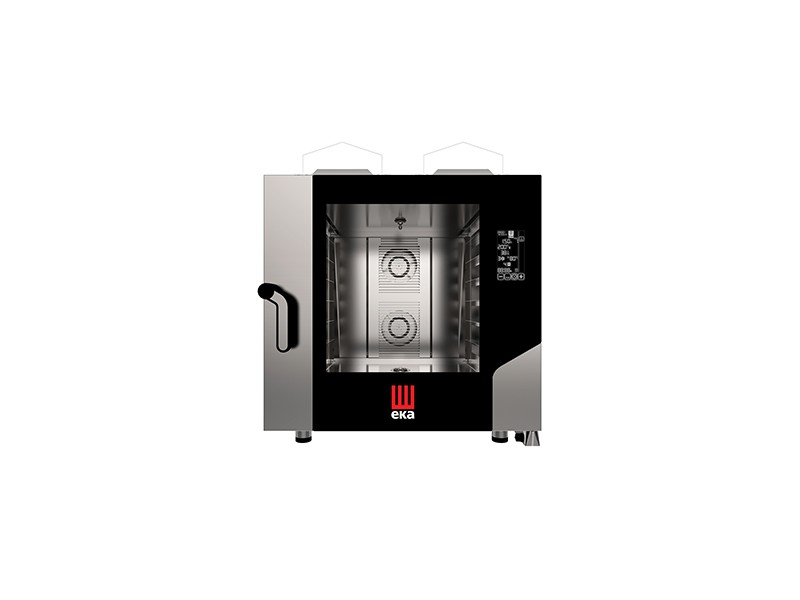 FORNO A GAS COMBINATO CONVEZIONE VAPORE 6 TEGLIE 600 X 400 MM CON PANNELLO DIGITALE TOUCH CON TECNOLOGIA BLACK MASK mod. MKF 664 G BM