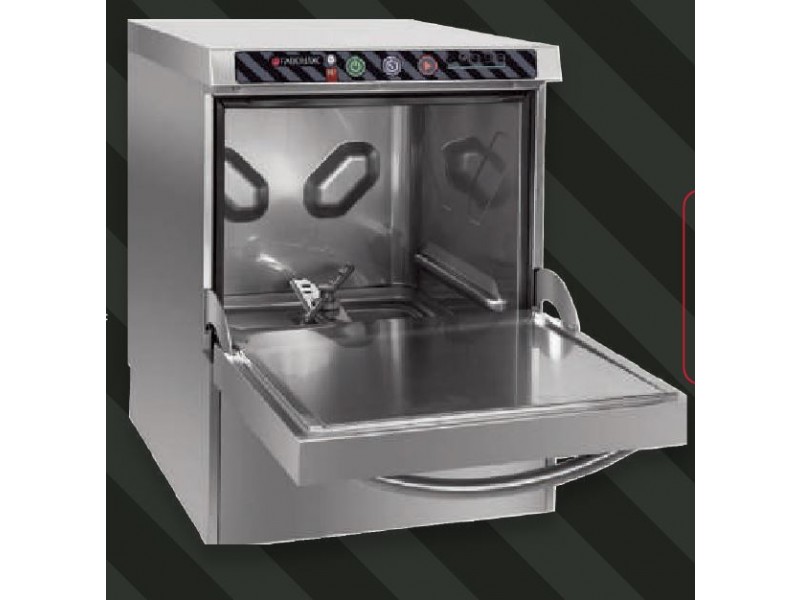 GLASSWASHERS WITH DISPLAY SOFT TOUCH MOD. AKUTEK 40 K2 ATMOSPHERIC BOILER, SQUARE RACK FOR GLASSES 40x40 H27,5 CM