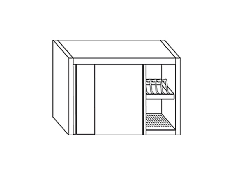 DISH DRAINER HANGING CABINET WITH SLIDING DOOR 1 SHELF W160XD40XH60
