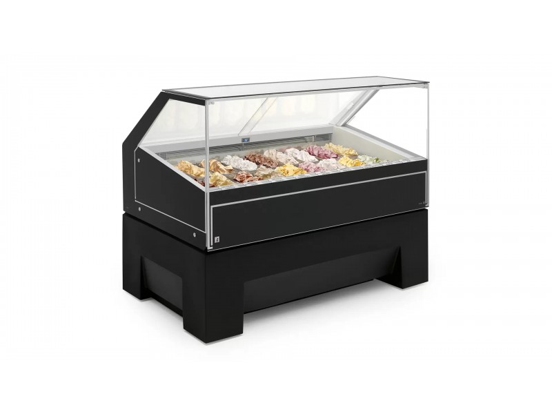 VENTILATED GELATO SHOWCASE MOD. JOLLY 6+6 FLAVOURS VBD H 1200 SINGLE PHASE