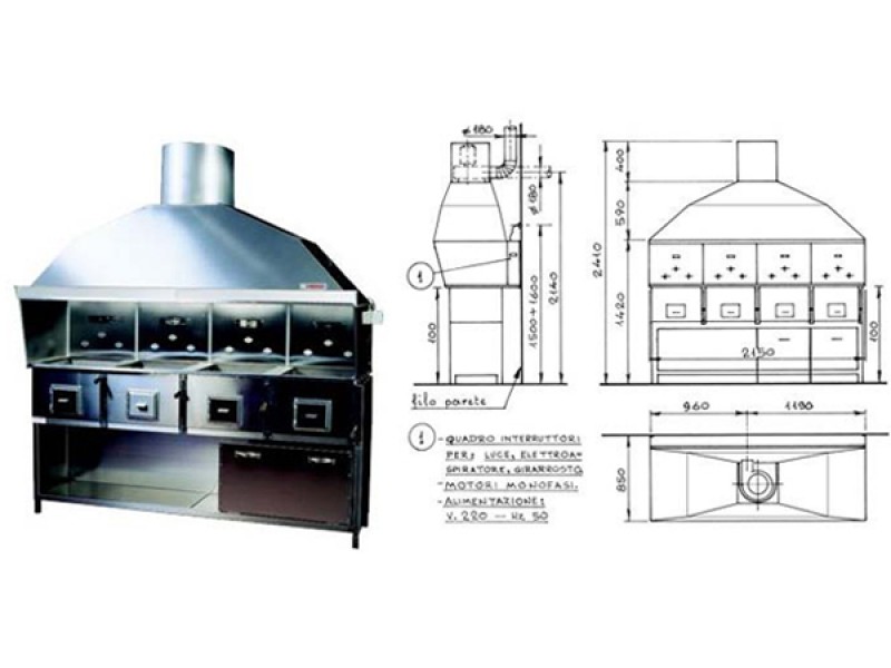 CARBON KITCHEN MOD. ROMAGNA 4 STOVE