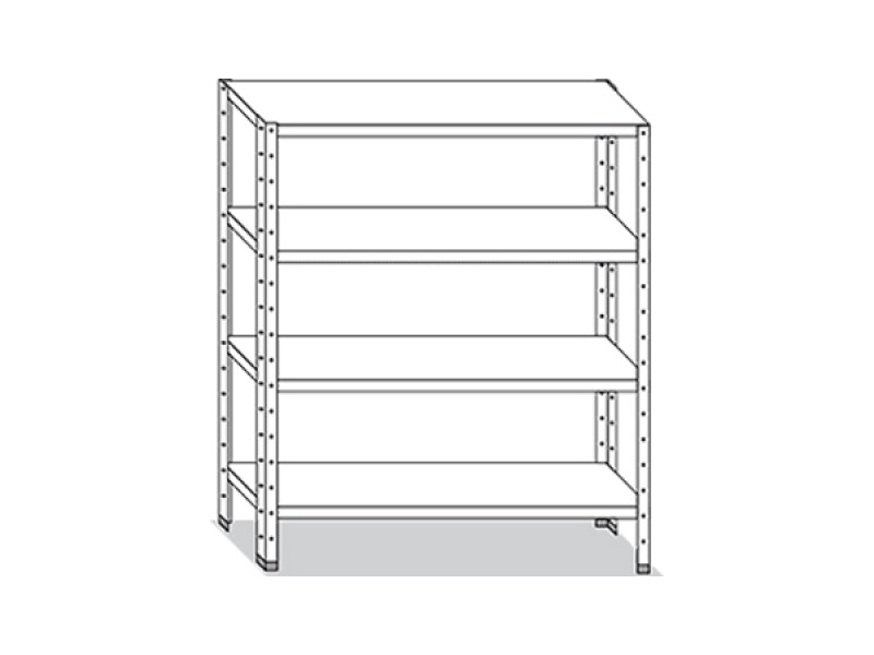 SHELVIG WITH 4 SMOOTH SHELVES W140XD50XH200