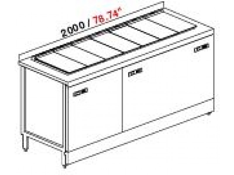 POZZETTO COUNTER FOR ICE CREAM VENTILATED MOD. PANORAMA 3 TEMPERATURE 300 CM WITH 6 + 4 + 4 CARAPINE AND RESERVE