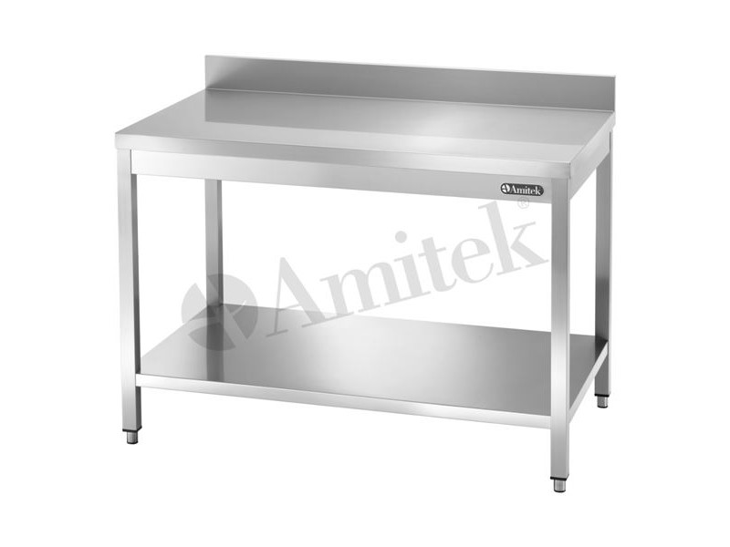 WORK TABLE WITH LOWER SHELF AND UPSTAND mod. TDL167A VT43