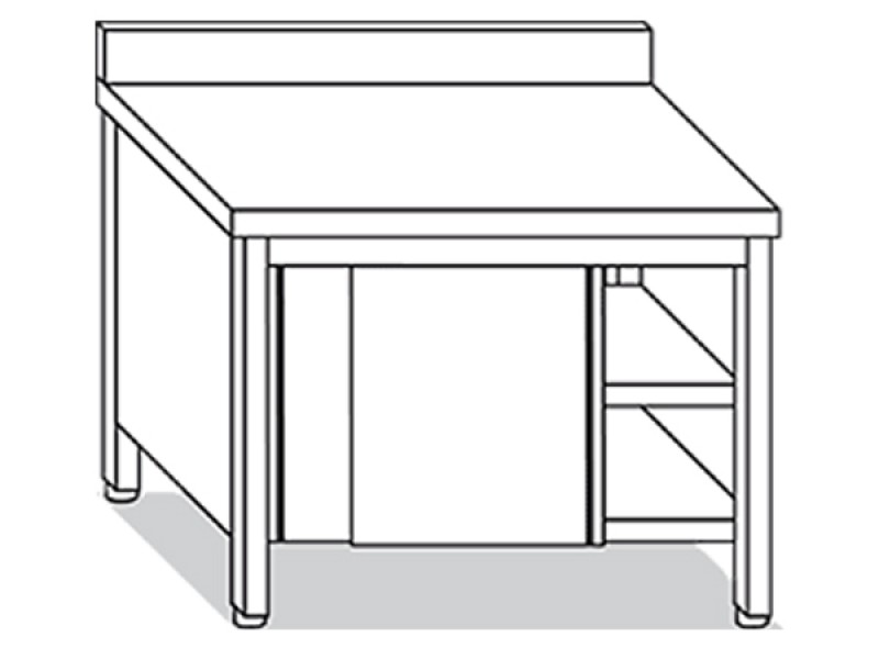 TABLE WITH SLIDING DOORS AND RAISED W120XD60XH85