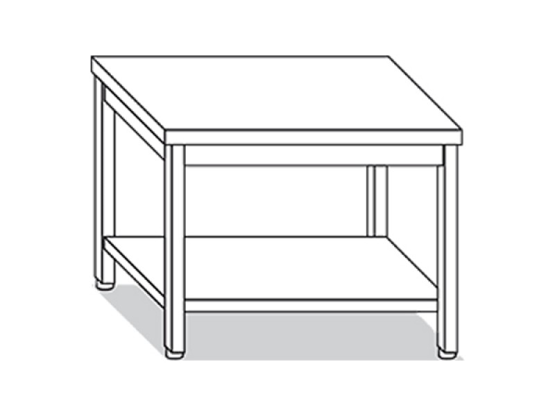 TABLE ON LEGS WITH SHELF W140XD80XH85