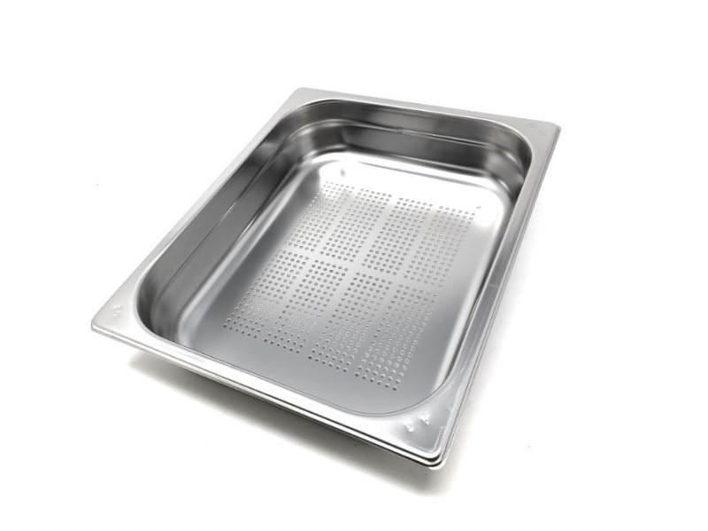 TEGLIA CON FONDO FORATO IN ACCIAIO INOX AISI 304 GN 1/2 MOD. GNF 1265 H 6,5