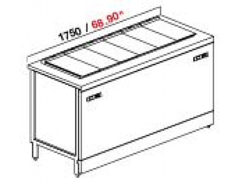 POZZETTO COUNTER FOR ICE CREAM VENTILATED MOD. PANORAMA 2 TEMPERATURE 200 CM WITH 4 + 8 CARAPINE AND RESERVE