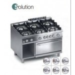 GAS KITCHEN WITH 6 BURNERS ELECTRIC OVEN GN 2/1 SERIES 90 SOLUTION