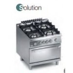 GAS KITCHEN 4 BURNERS WITH ELECTRIC OVEN GN 2/1 SERIES 90 SOLUTION