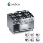 GAS KITCHEN 6 BURNERS WITH GAS OVEN GN 2/1 SHAFT A DAY SERIES 90 SOLUTION