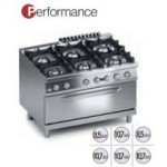 GAS KITCHEN 6 BURNERS WITH OVEN MAXI 105x53 SERIES 90 PERFORMANCE