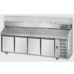 PIZZA COUNTER 4 DOORS 60x40 WITH REFRIGERATED SHOWCASE mod. PZ04MID80