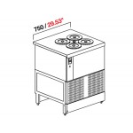 POZZETTO GLYCOL ICE CREAM BENCH 75 CM WITH 4 TUBS (WITHOUT PANELS)