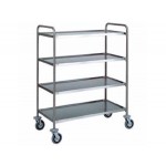 STAINLESS STEEL SERVICE CART 4 SHELVES W90XD60