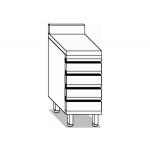DRAWER UNIT 4 DRAWERS W40XD70XH85 WITH RAISED