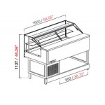 STATIC SHOWCASE MOD. MIX W 100 H 115.1 LOW STRAIGHT GLASS WITHOUT PANELS