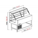 STATIC SHOWCASE MOD. MIX W 200 H 135 HIGH STRAIGHT GLASS WITHOUT PANELS