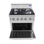 4 BURNER RANGE WITH STATIC GAS OVEN mod. AT7G4B-O-1