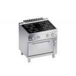 ELECTRIC KITCHEN 4 PYROCERAM PLATES WITH ELECTRIC VENTILATED OVEN GN 1/1 SERIES 70