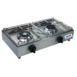 PROFESSIONAL HORIZONTAL GAS COOKER 2 FIRE STAINLESS STEEL