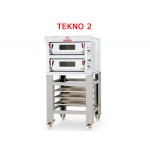 PIZZA ELECTRIC OVEN MOD. T2A/I (STEEL) COOKING REFRACTORY PLANE W61XD62XH15 2 ROOMS