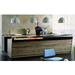 BAR COUNTER START UP L3500 / SXH1150 WOOD WITH TEMPERED CURVED GLASS