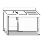 SINK WITH DOORS 2 TANK + DRIPPER RIGHT W190XD70XH85