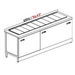 POZZETTO COUNTER FOR ICE CREAM VENTILATED MOD. PANORAMA 3 TEMPERATURE 350 CM WITH 4 + 10 + 4 CARAPINE AND RESERVE