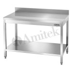 WORK TABLE WITH LOWER SHELF AND UPSTAND mod. TDL167A VT43