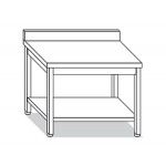 TABLE ON LEGS WITH SHELF AND RAISED W70XD70XH85